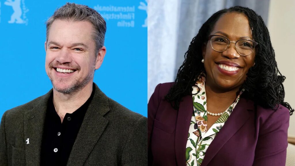 Ketanji Brown Jackson and Matt Damon